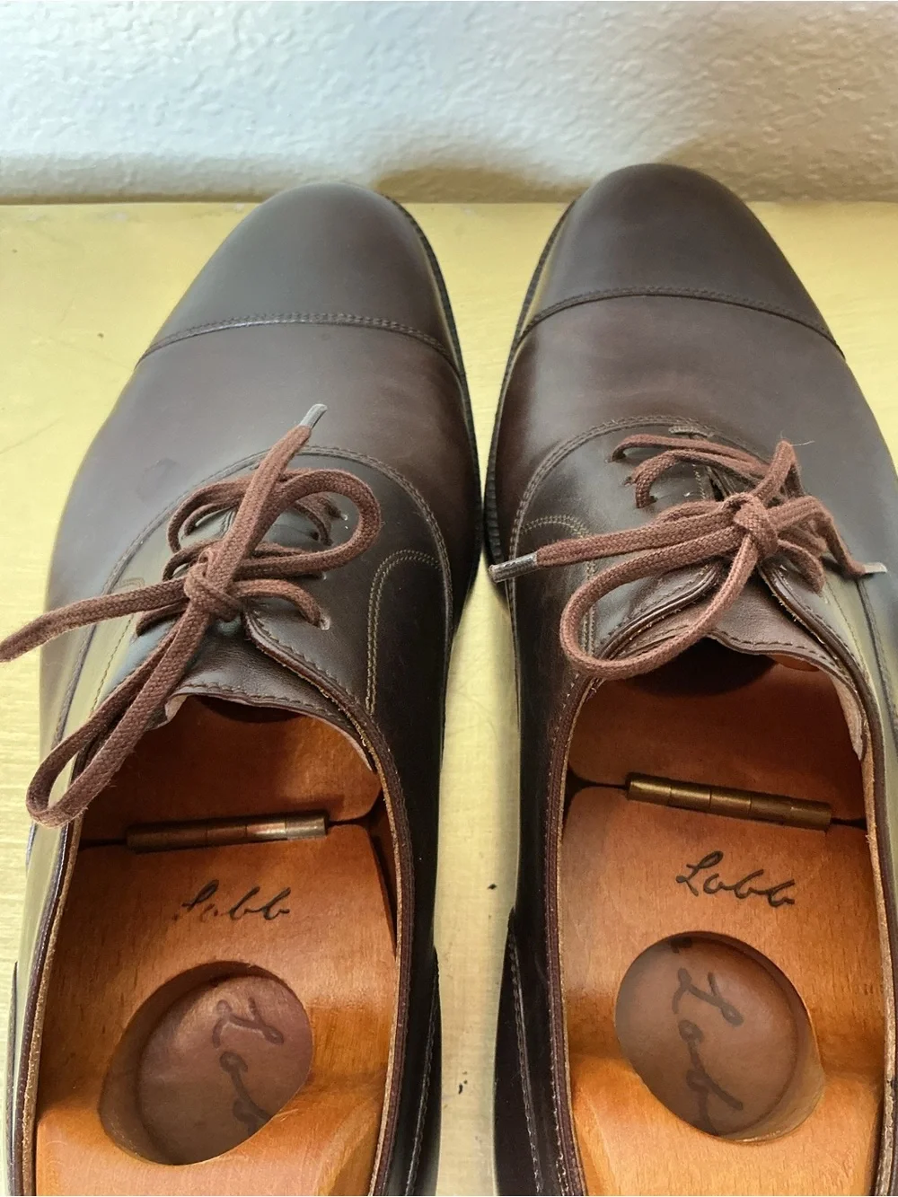 John Lobb- Men's Dark Brown Leather Derby Shoes - Classic Dress Style